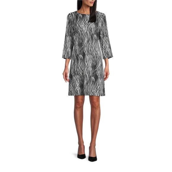 Tommy Bahama Women's Darcy Zesty Zebra Print Ponte Knit Sheath Dress Size Medium - Picture 1 of 6